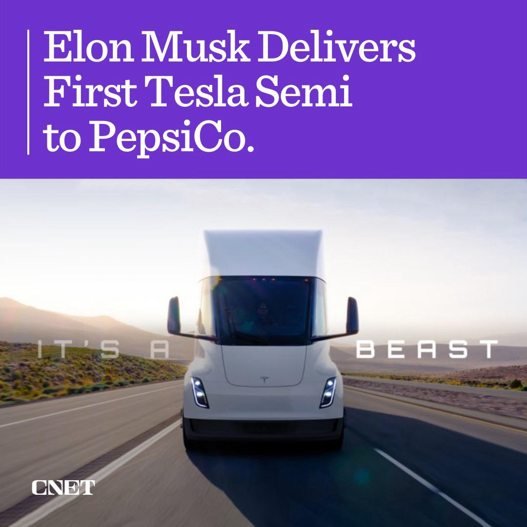 CNET - Following news that the Tesla Semi finished its first 500-mile trip with a full load, Elon Mu