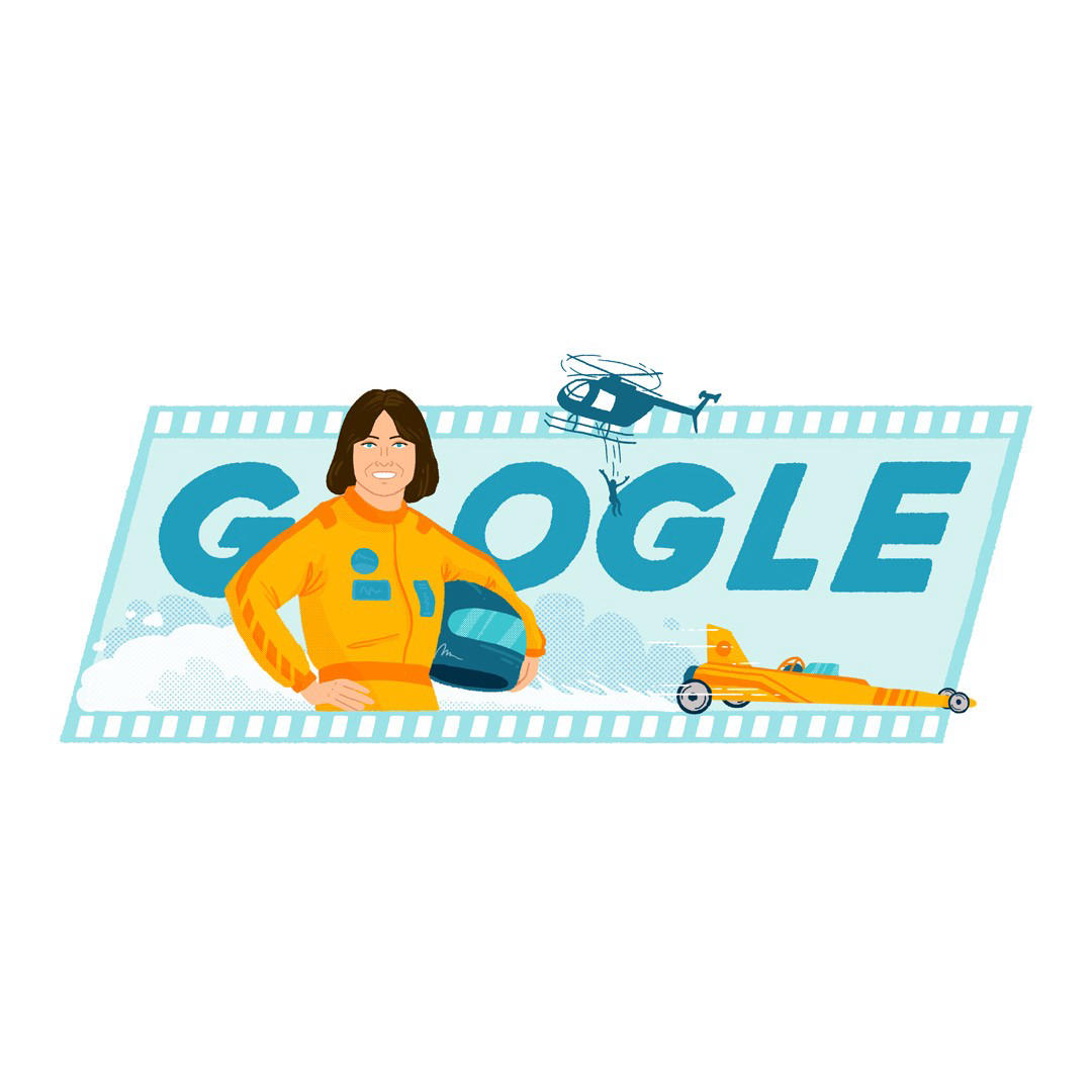 image  1 Today’s #GoogleDoodle celebrates the 77th birthday of Kitty O’Neil, once crowned the “the fastest wo